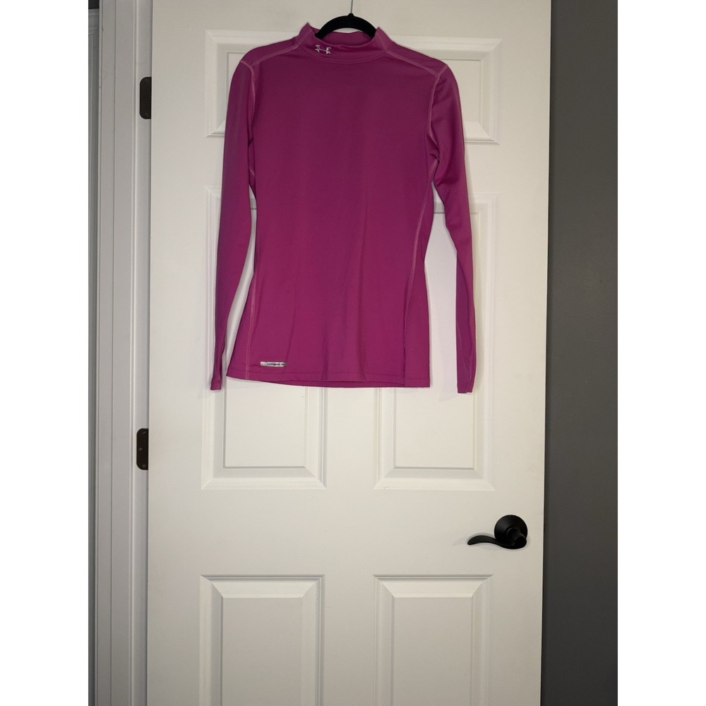 Under Armour Cold Gear Fitted Mock Neck Large Pink